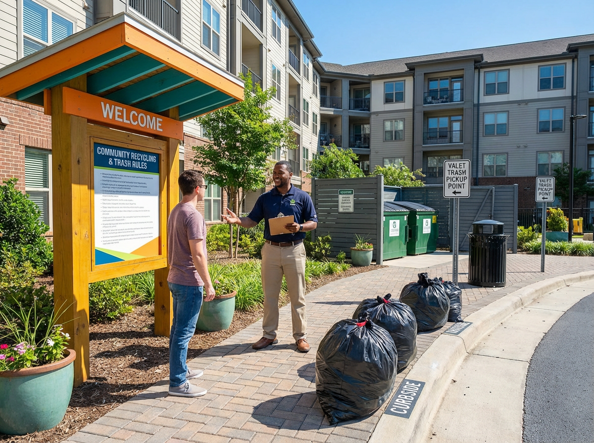Improving Resident Communication and Staff Training for Smoother Valet Trash Operations in Apartment Communities 5 On-site team using checklists and SOPs to manage valet trash service at an apartment community