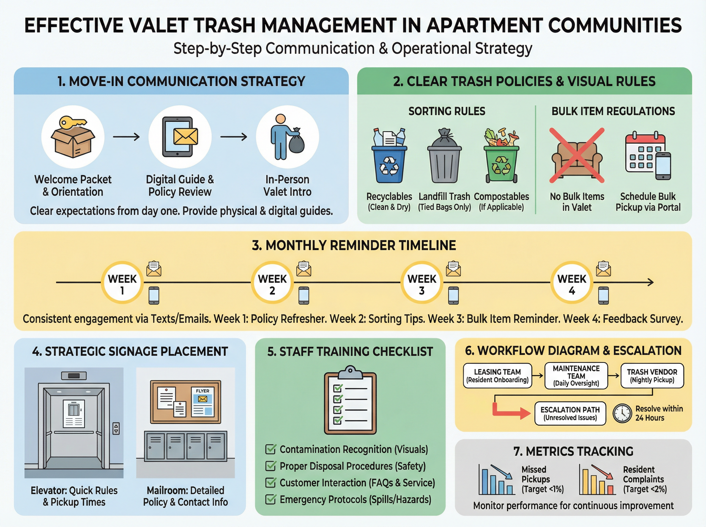 Mastering Tenant Communication & Staff Training for Superior Valet Trash & Waste Management in Apartment Communities 3 Visual overview of valet trash management policies in apartment communities