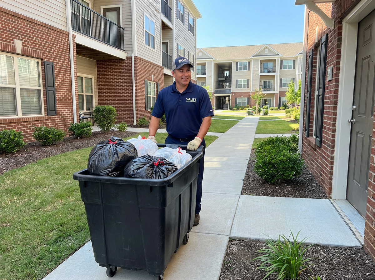 Operational Training and Resident Communication Strategies for Effective Waste Management in Multifamily Apartment Communities 4 Organized trash and recycling area in a multifamily apartment complex