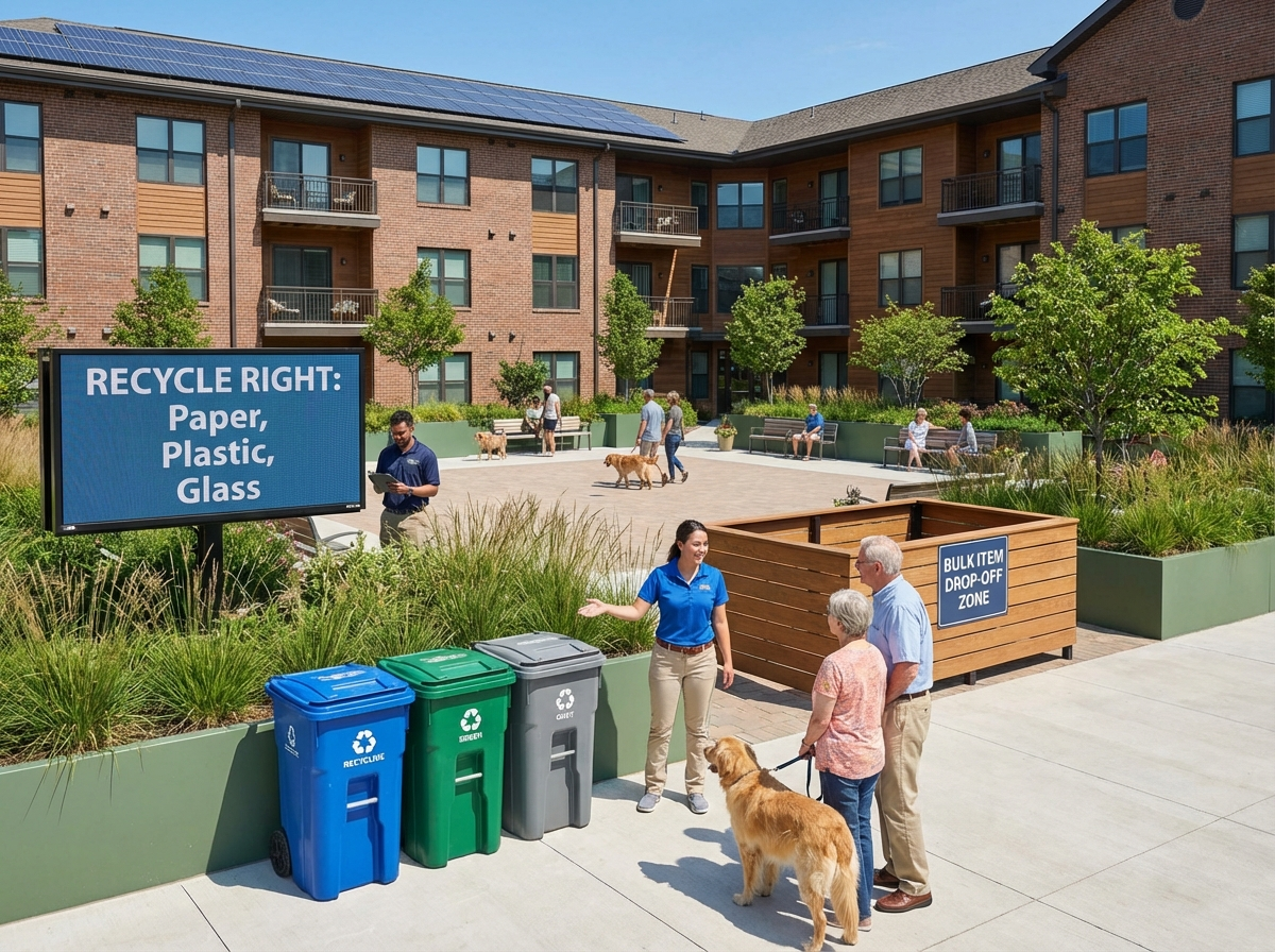 Modern Apartment Operations: Tenant Communication, Staff Training & Workflow Design for Better Waste Services in Multifamily Communities 4 Staff using checklists and tracking KPIs for waste services