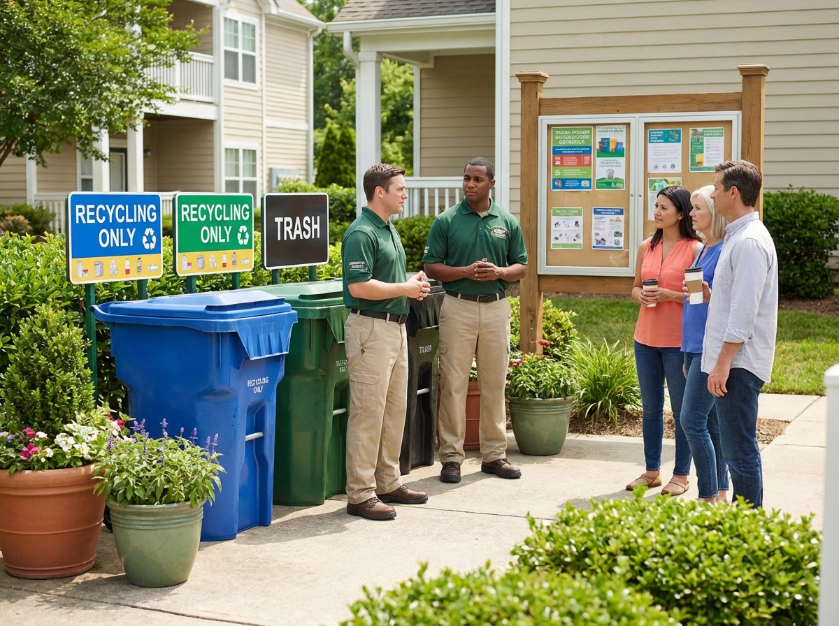 Operational Playbook for Apartment Communities: Enhancing Resident Education, Communication & On-Site Training to Boost Trash and Recycling Performance 4 On-site valet trash team coordinating apartment waste collection