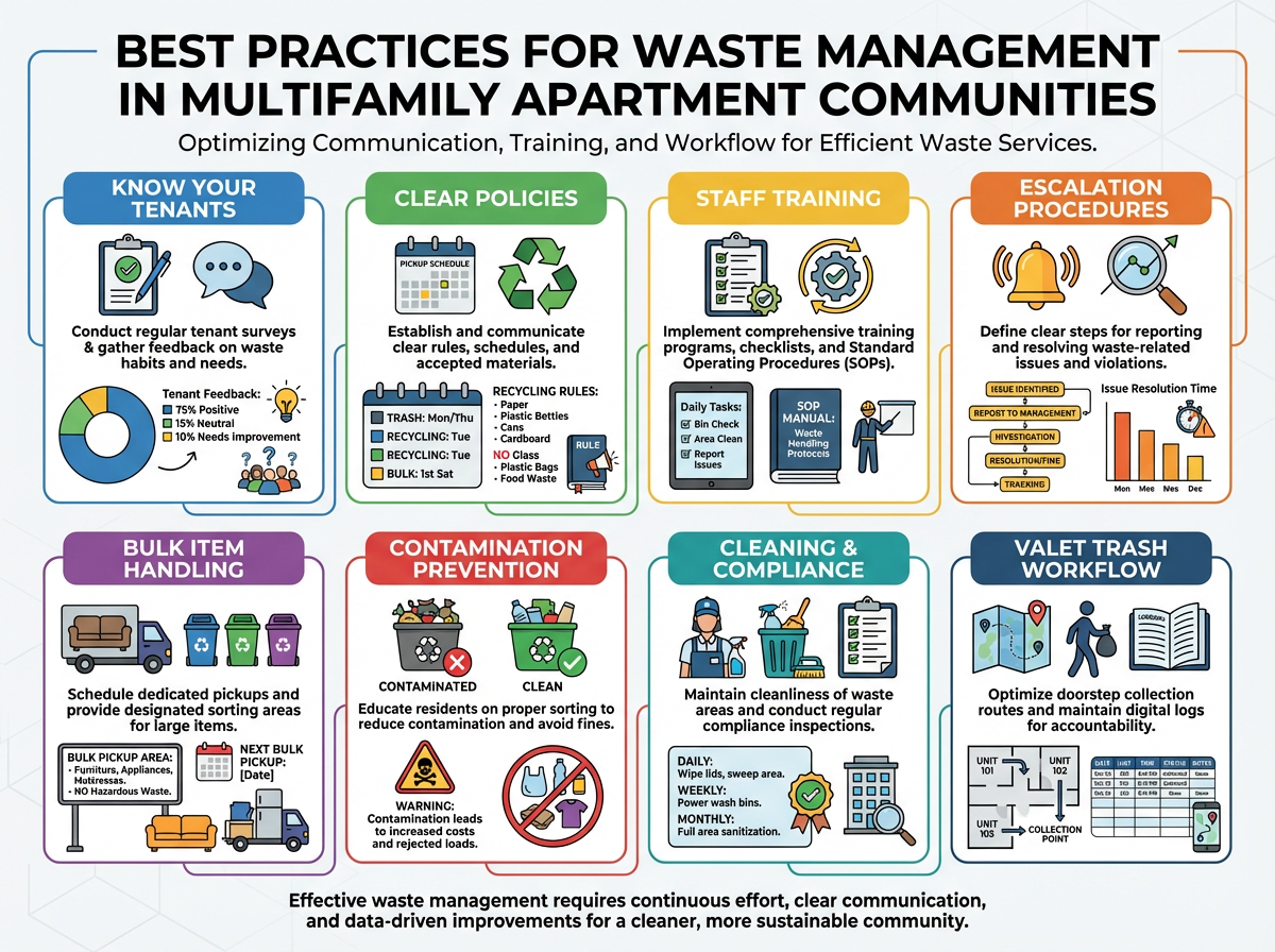 Modern Apartment Operations: Tenant Communication, Staff Training & Workflow Design for Better Waste Services in Multifamily Communities 3 Waste service operations in a multifamily apartment community
