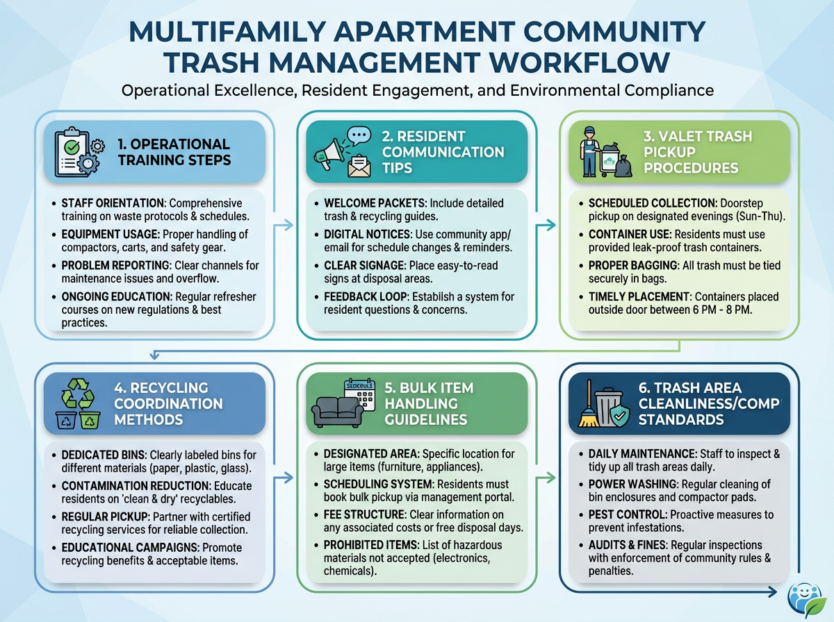 Operational Training and Resident Communication Strategies for Effective Waste Management in Multifamily Apartment Communities 3 Waste management team improving trash operations at a multifamily apartment community