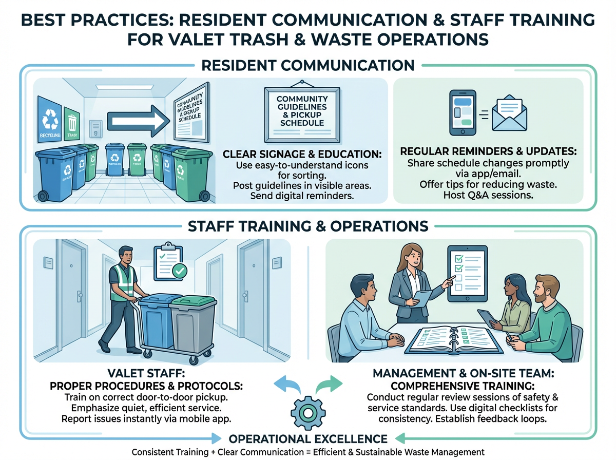 Improving Resident Communication and Staff Training for Valet Trash and Waste Operations in Apartment Communities 3 Resident communication rules for valet trash service in apartment communities