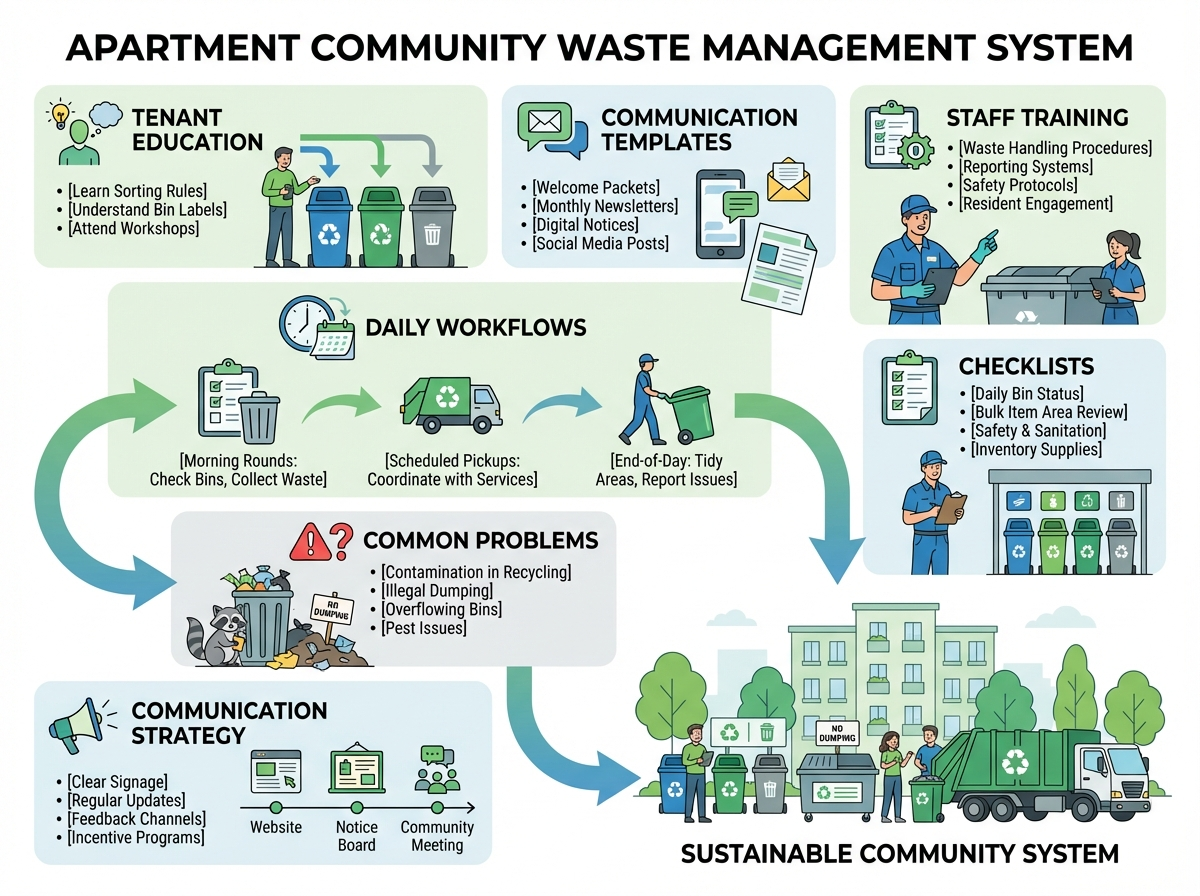 Operational Playbook for Tenant Communication and Staff Training to Improve Waste Management in Apartment Communities 3 Tenant education materials and signage for apartment waste management