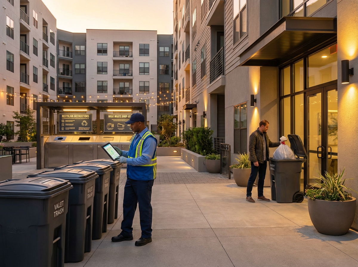 Improving Resident Communication, Staff Training, and Operational Workflows for Valet Trash and Waste Management in Apartment Communities 4 Organized valet trash route and waste management workflow