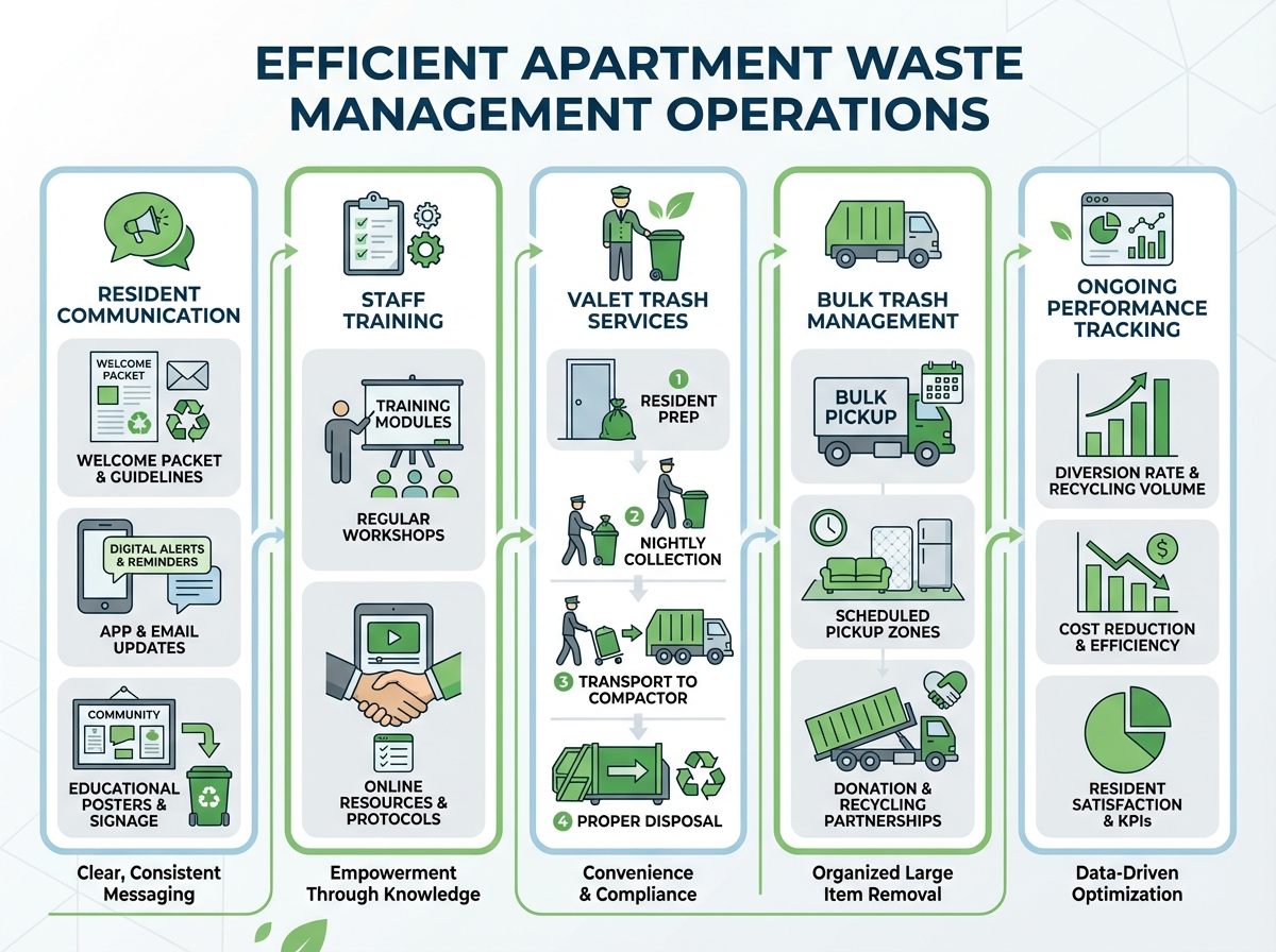 Improving Resident Communication and Staff Training for Efficient Apartment Waste Operations 3 Property manager reviewing apartment waste operations plan